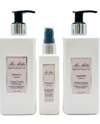 Mio Millio Plejepakke Shampoo 400ml Conditioner 400ml Serum 100ml Til Langt Hår & Extensions - Mio Millio Shampoo