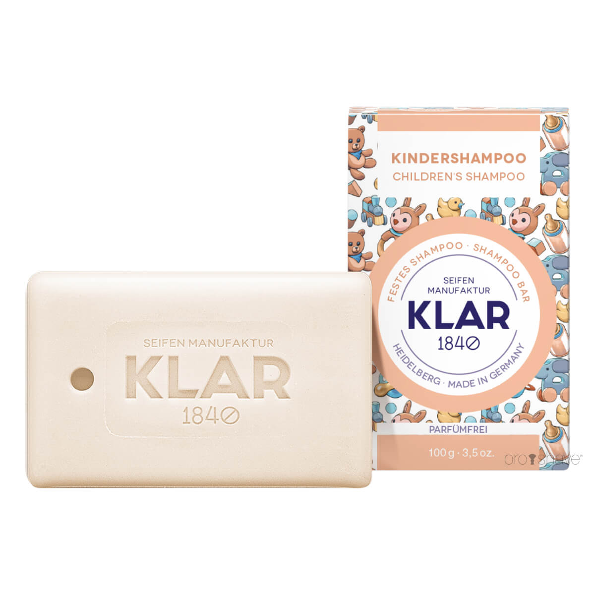 Klar Seifen Shampoo Til Børn Parfumefri Fast Sæbebar 100 - Klar Seifen Shampoo  - 4260262355997