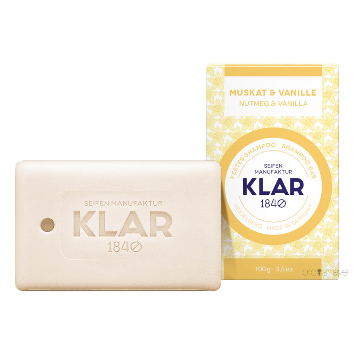 Klar Seifen Shampoo Bar Muskatnød & Vanilje 100 - Klar Seifen Shampoo  - 4260262353641