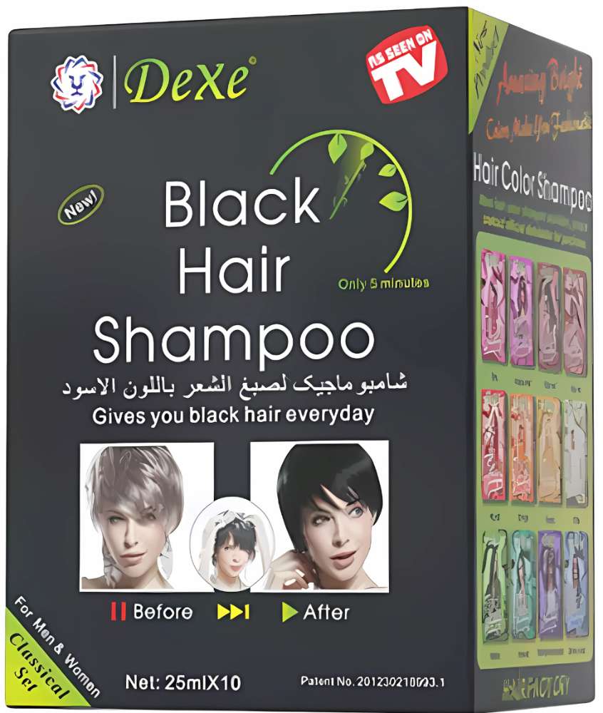 Sort Dexe Black Hair Shampoo 10x25 - Shampoo - 799439301702