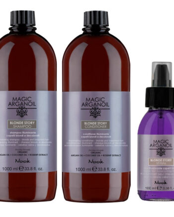 Nook Magic Arganoil Blonde Story Stor Plejepakke Til Lyst Hår - Nook Shampoo