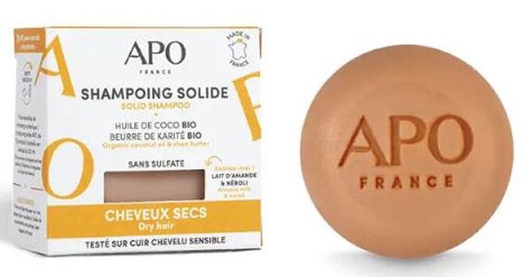Apo France Solid Shampoo Organic Coconut Oil & Shea Butter Dry Hair 75g - Shampoo  - 3760303550509