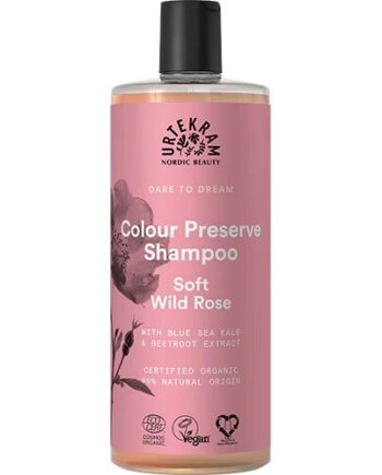 Shampoo Soft Wild Rose Farvet Hår 500 - Urtekram Shampoo  - 5701058011271