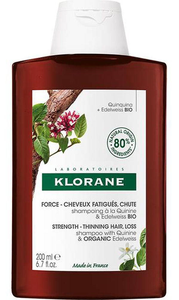 Pierre Fabre Klorane Strength Thinning Hair Loss Shampoo With Quinine & Organic Edelweiss 200ml - Shampoo  - 3282770141252