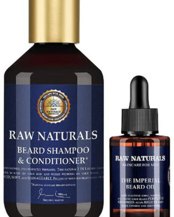 Raw Naturals Brewing Beard Kit For Men Beard Shampoo & Conditioner 250ml The Imperial Beard Oil 50ml - Shampoo  - 7391593004005