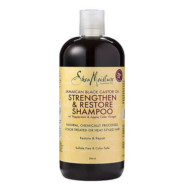 Sort Shea Moisture Jamaican Black Castor Oil Strengthen & Restore Shampoo 506ml - Shampoo - 7643022213336