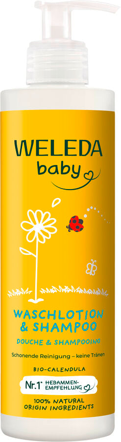 Calendula Baby Body Wash & Shampoo 400ml Weleda - Weleda Shampoo - 4001638590266