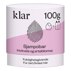 Hvid Klar Shampoobar Hvede Ærteblomst 100 - Klar Shampoo  - 7046110057384
