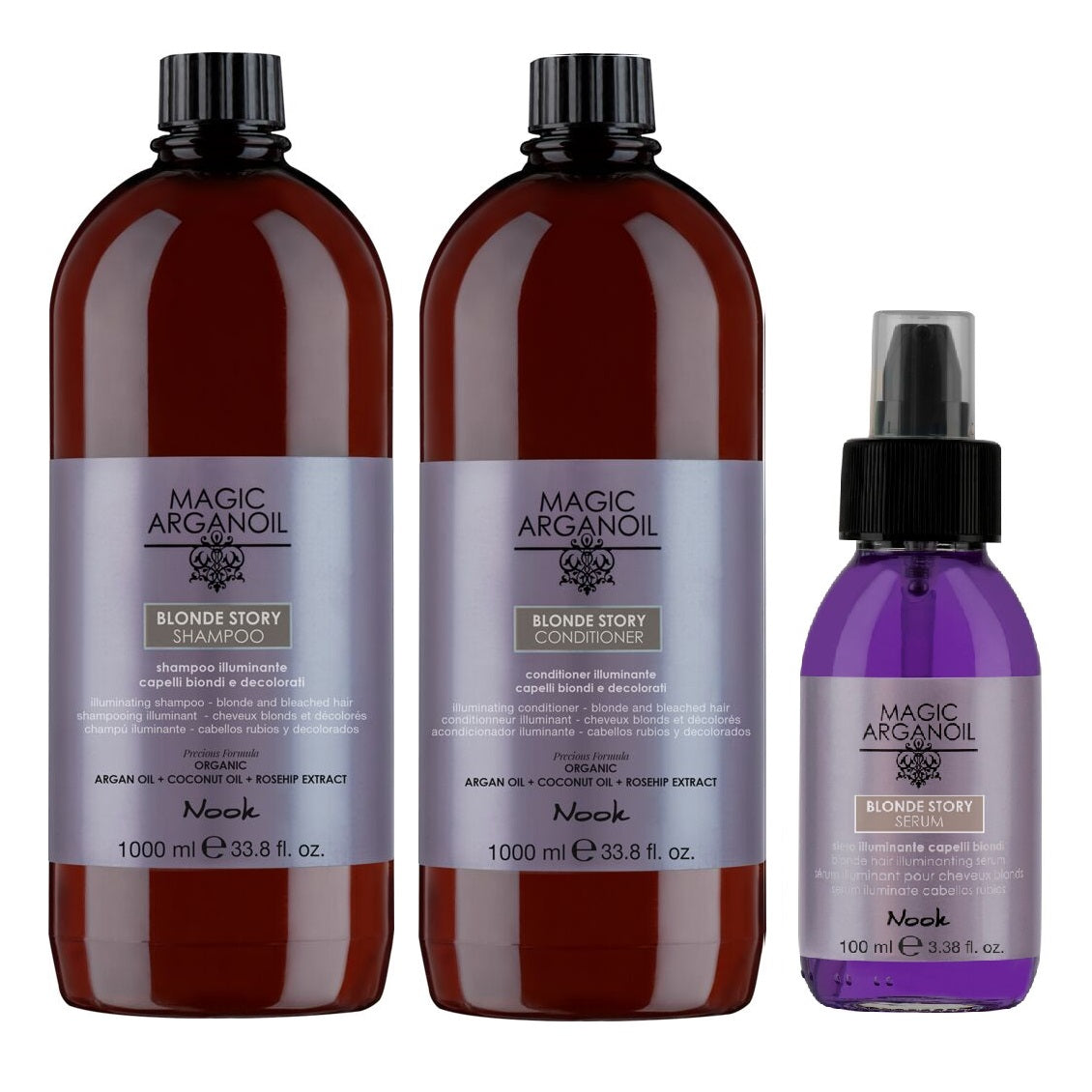 Nook Magic Arganoil Blonde Story Stor Plejepakke Til Lyst Hår - Nook Shampoo