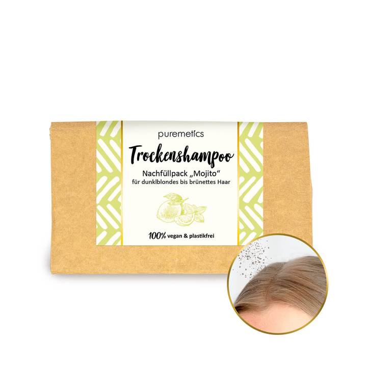 Puremetics Refill Tørshampoo Mojito Til Brunt & Mørkeblondt Hår - Puremetics Shampoo - 4260519422557