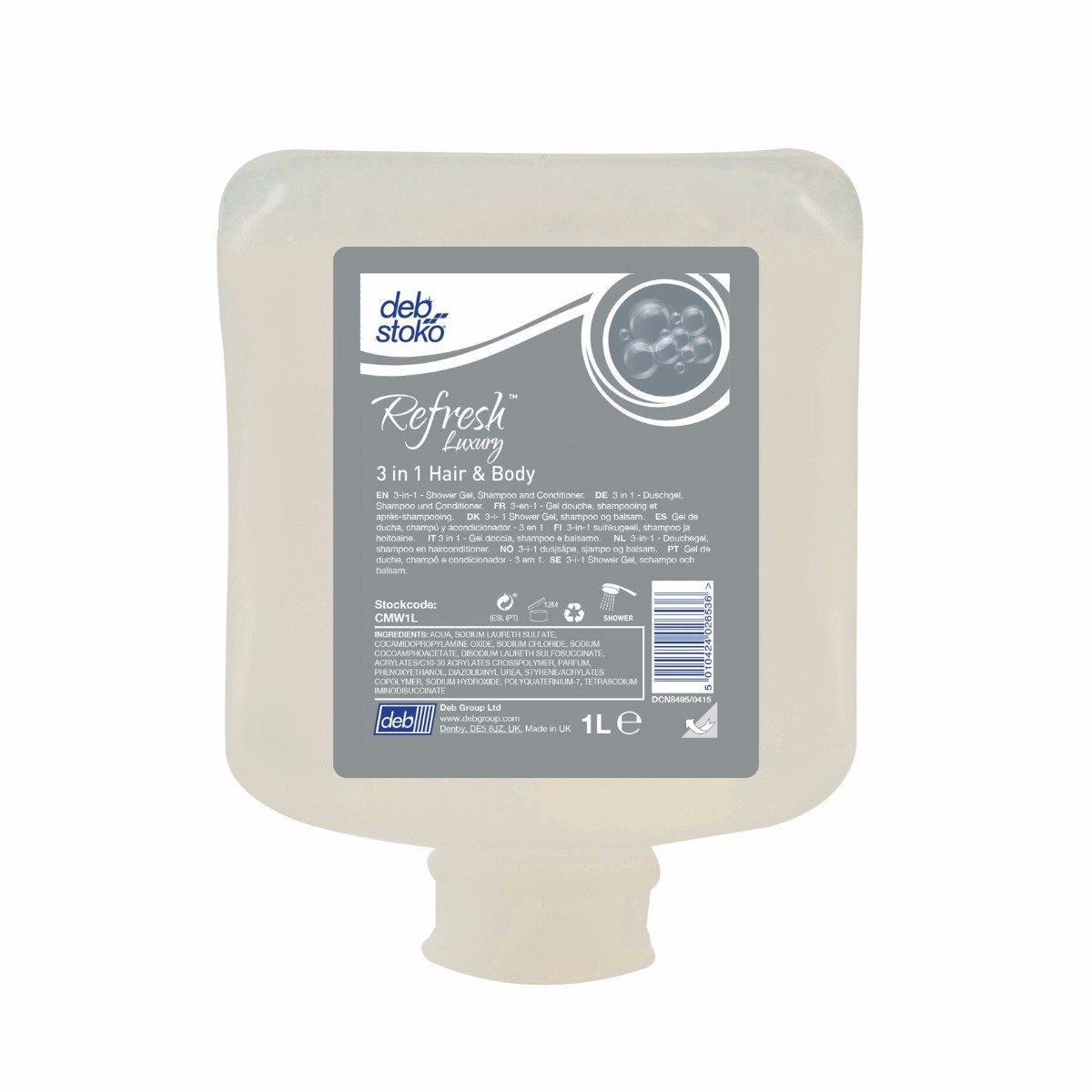 Deb Stoko Refresh Luxury Hair & Body Showergel Shampoo Balsam Unisex - Deb Stoko Shampoo - 5010424026543