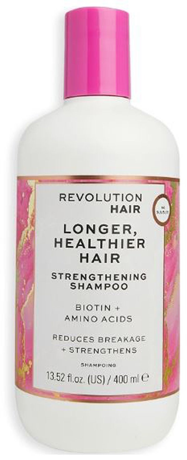 Revolution Hair Longer Healthier Hair Strengthening Shampoo Biotin Amino Acids 400ml - Shampoo  - 5057566609128