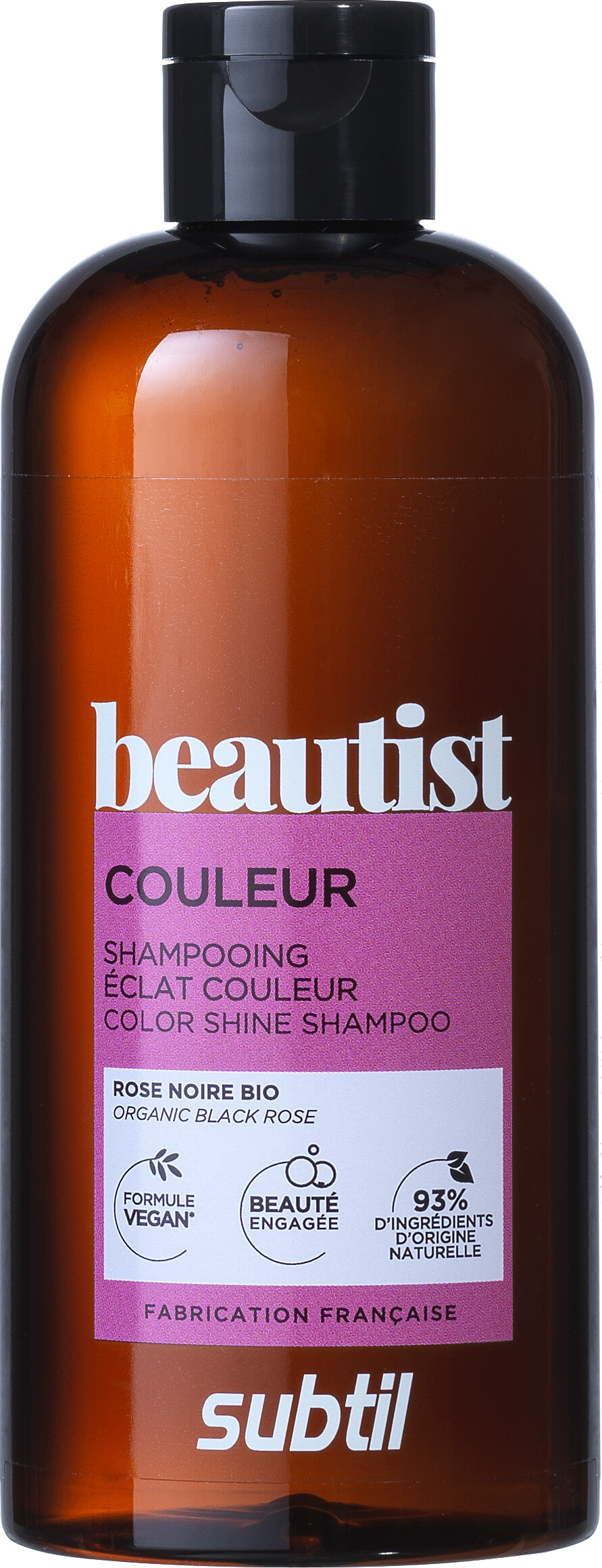 Sort Subtil Beautist Color Shine Shampoo Organic Black Rose 300 - Subtil Shampoo - 3242179933520