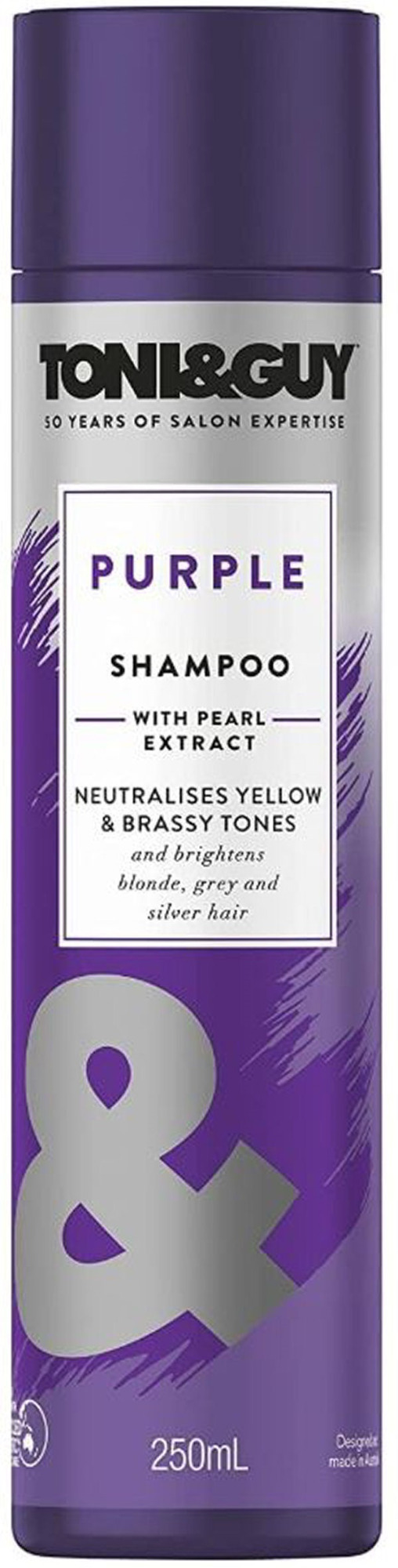Gul Toni & Guy Purple Shampoo With Pearl Extract Neutralises Yellow & Brassy Tones 250ml - Shampoo  - 9300830045006