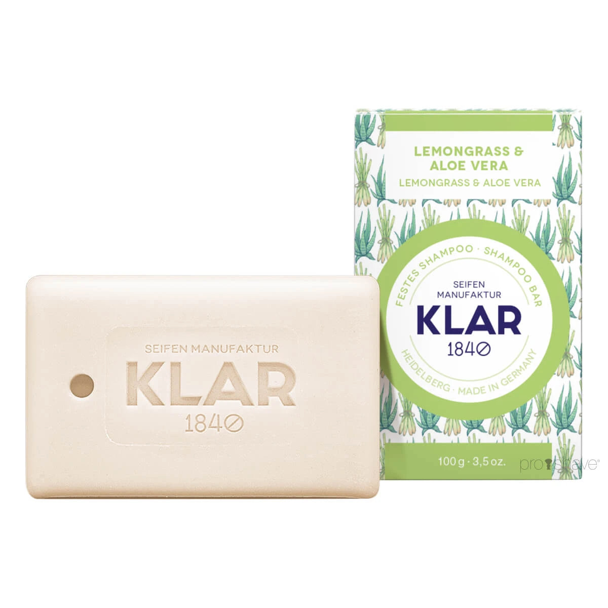 Klar Seifen Shampoo Bar Citrongræs & Aloe Vera 100 - Klar Seifen Shampoo - 4260262353931