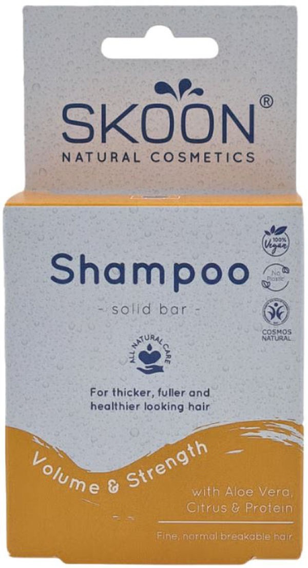 Skoon Natural Cosmetics Volume & Strength Shampoo Solid Bar With Aloe Vera Citrus & Protein 90g - Shampoo  - 8712713884694